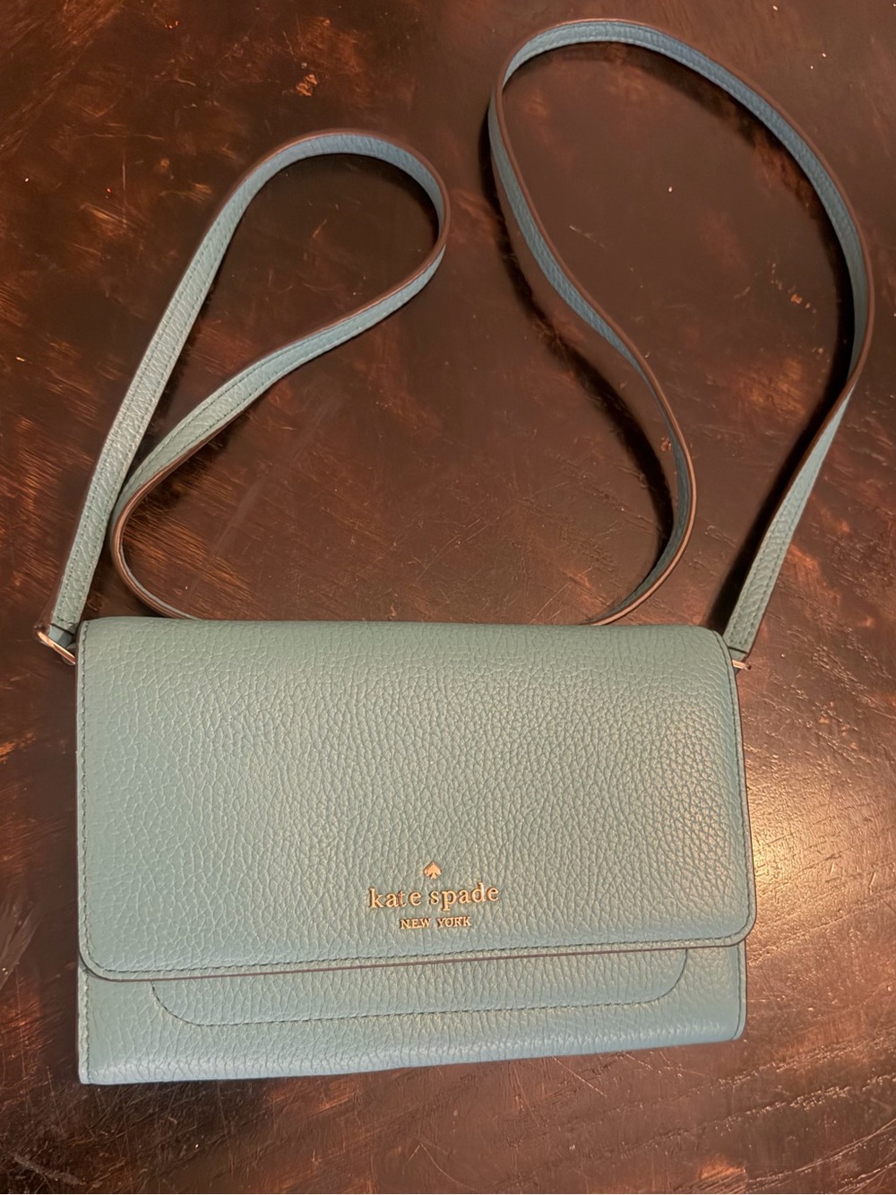 kate spade Blue Pebbled Leather Crossbody